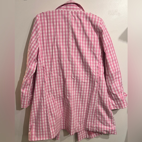 Joan Rivers Pink Gingham Trench Coat - Picture 2 of 4